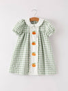 Pumpkin Plaid Applique Dress