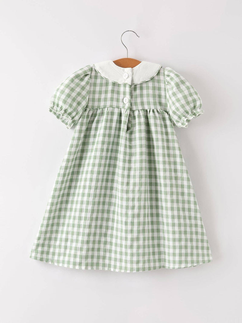 Pumpkin Plaid Applique Dress