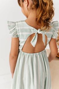 Mint Bay Stripes | TIE-BACK DRESS