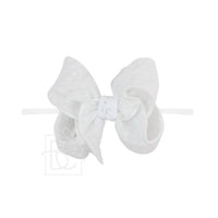 Nylon Headband w/Seersucker Bow