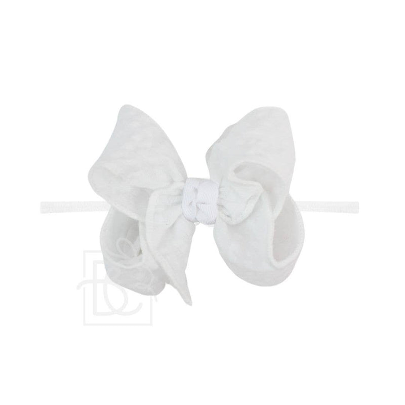 Nylon Headband w/Seersucker Bow