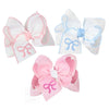 Embroidered Bow Hair Bow
