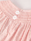 Pink Ghost Embroidery Smocked Bubble