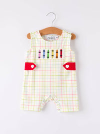 Back-To-School Embroidery Boys' Romper