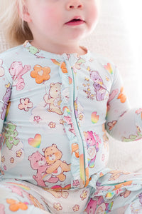 Care Bears Baby We Love Flowers Zipper Pajamas