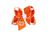 Embroidered Pumpkin Crochet Edge Bow
