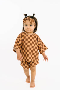 Espresso Checkered Slouchy Set