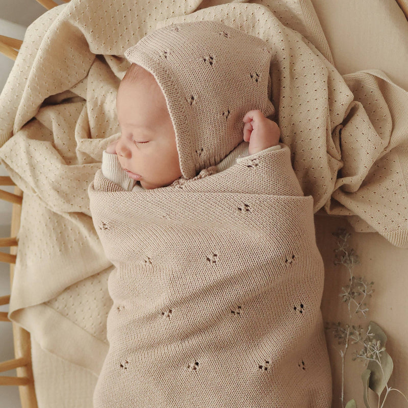 Pointelle Swaddle Receiving Baby Blanket (Mult. Colors)