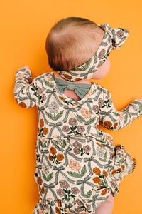 Cottage Bow Long Sleeve Bodysuit Bamboo Dress