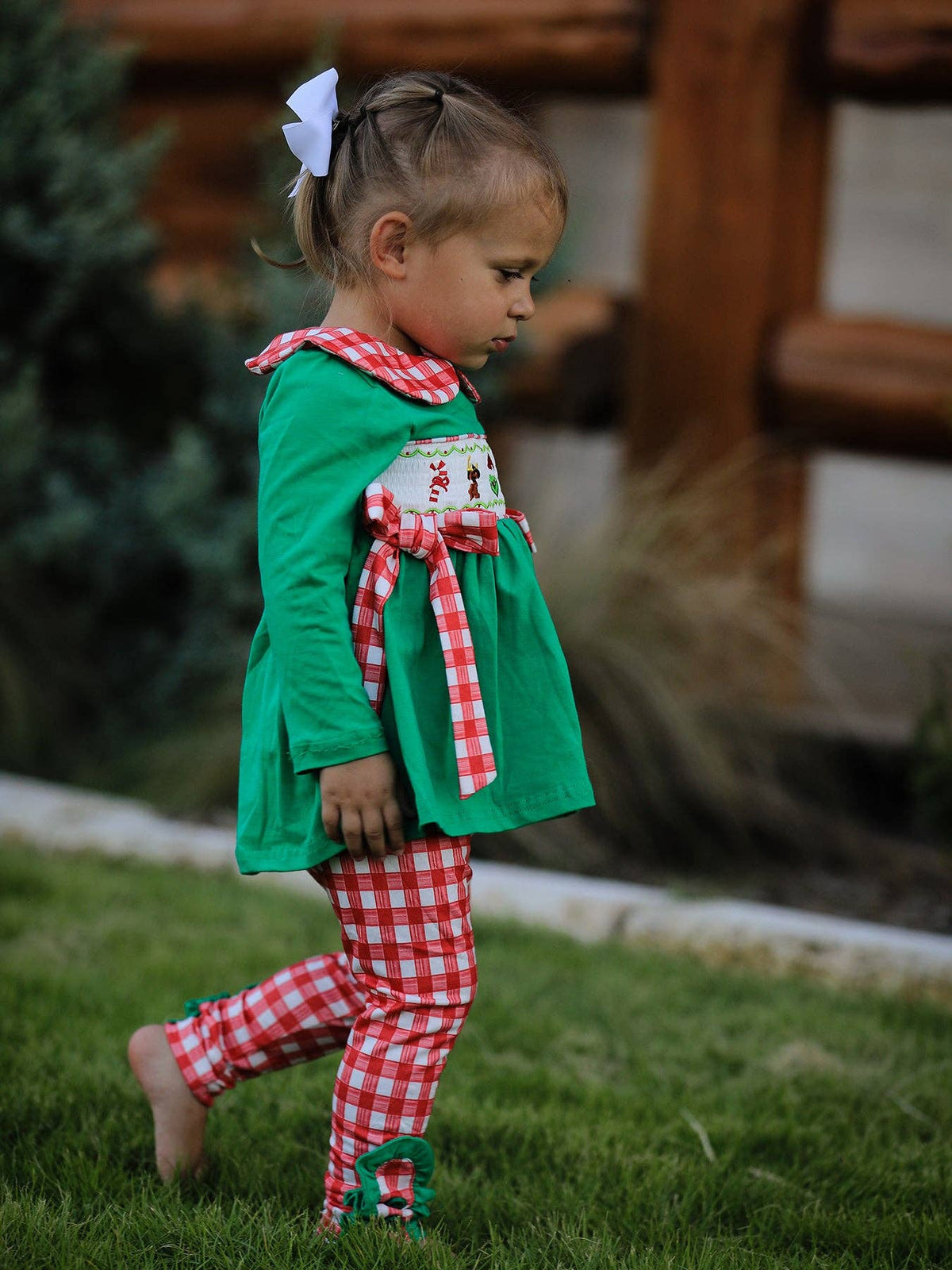 Christmas "Mean One" Embroidered Legging Set