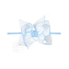 Crochet Edge Hair Bow w/Pantyhose Headband