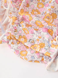 Pumpkin Floral Bubble Romper