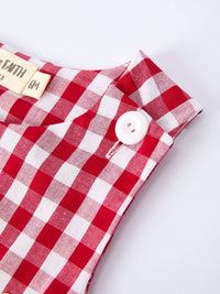 Valentine Applique Heart Dog Plaid Romper