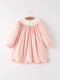 Thanksgiving Embroidery Smock Dress