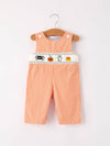 Orange Halloween Embroidery Smock Longall