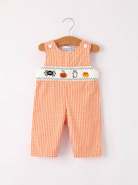 Orange Halloween Embroidery Smock Longall