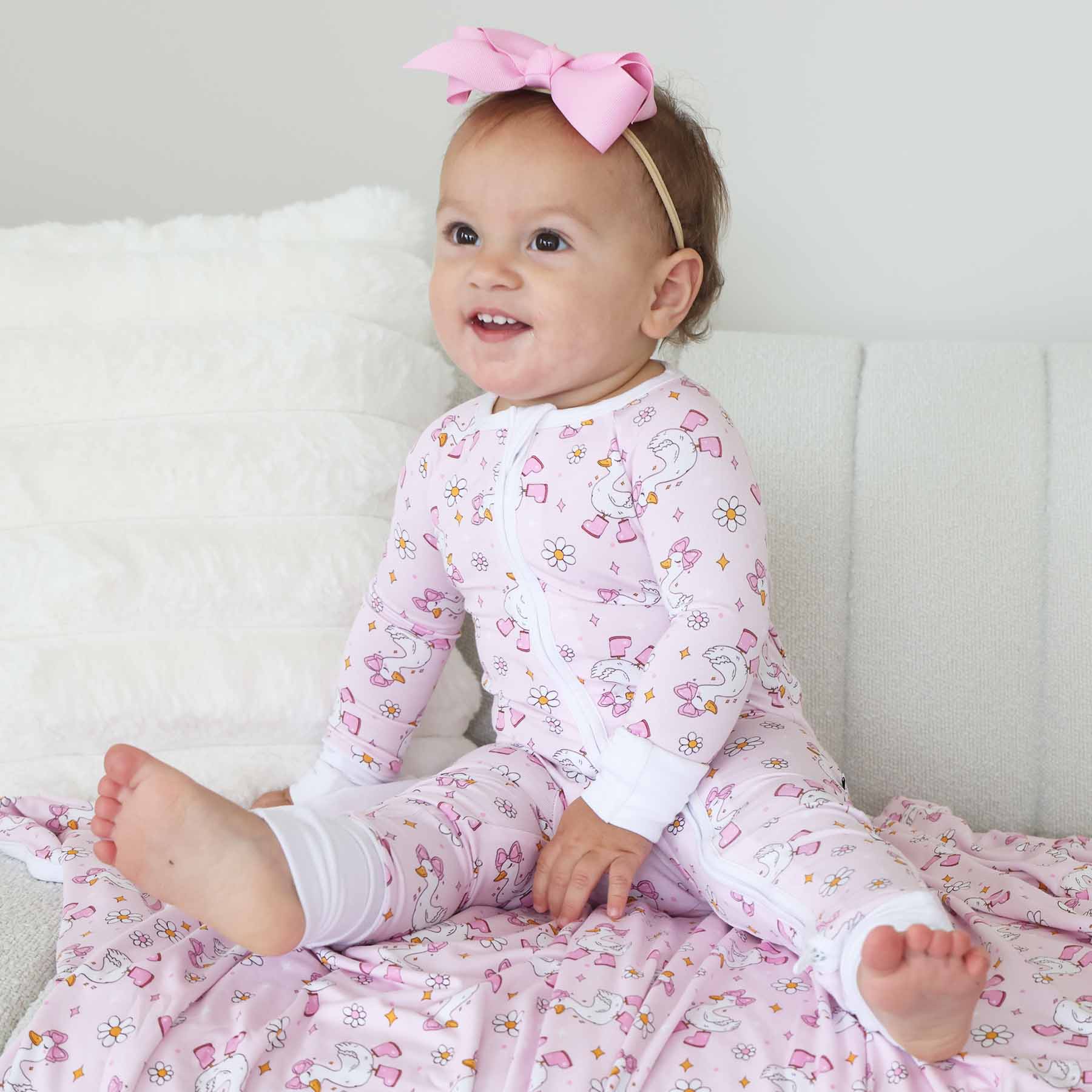 Silly Goose Convertible Zip Romper | Pink