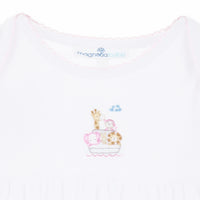 Noah's Ark Gathered Gown  - Pink