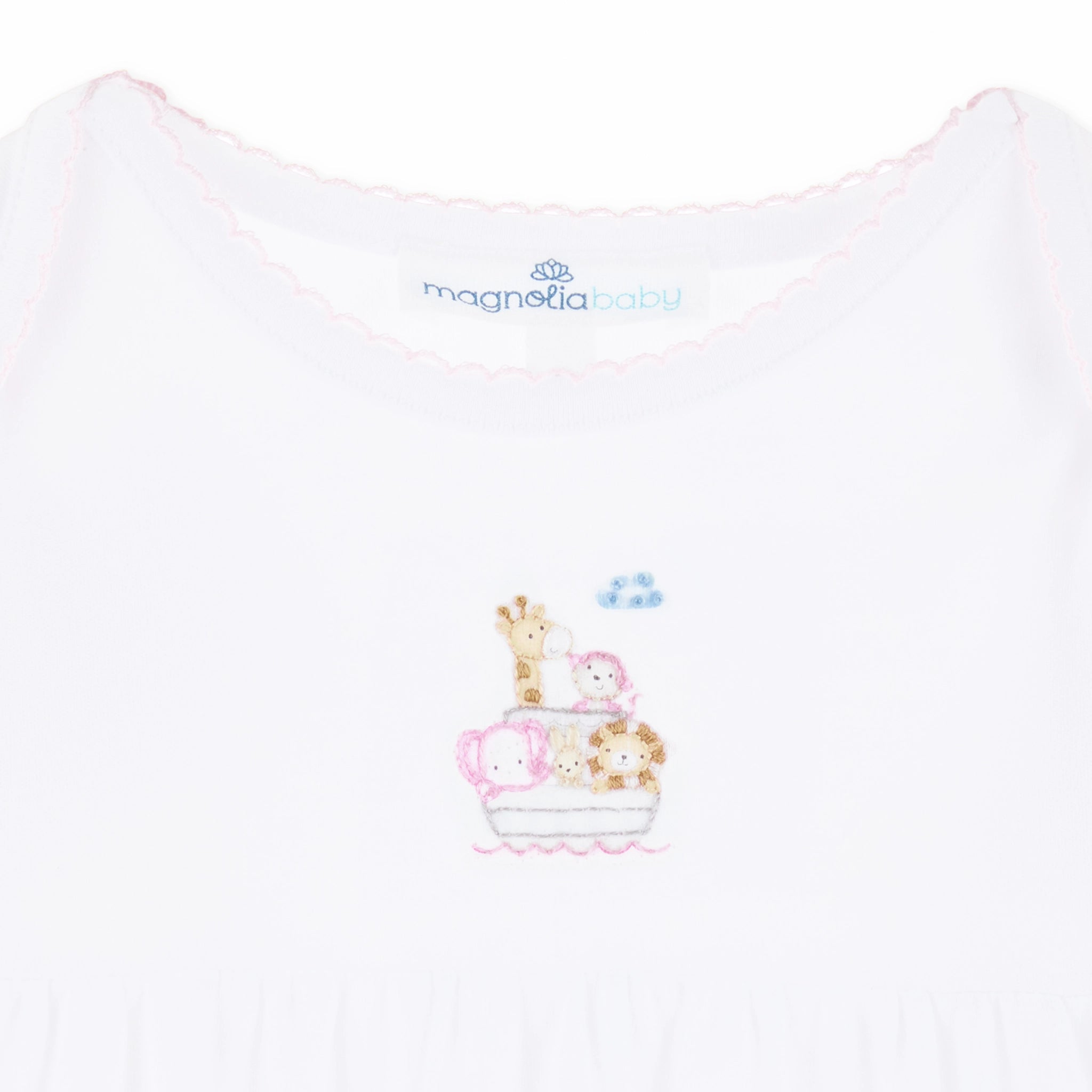Noah's Ark Gathered Gown  - Pink