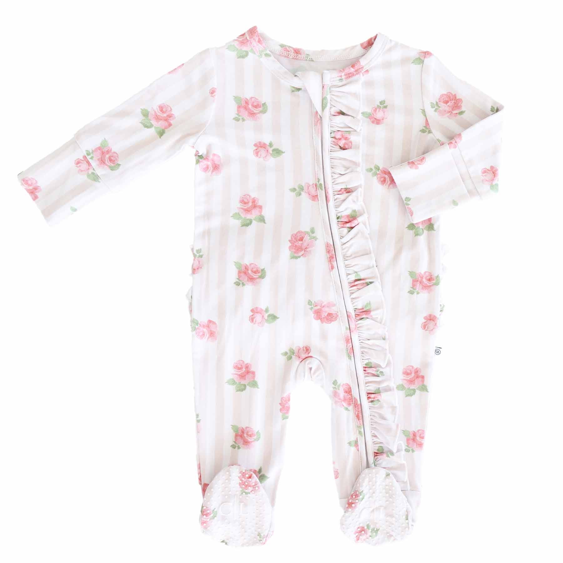Rosy & Cozy Ruffle Zipper Footie