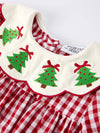 Embroidered Christmas Tree Plaid Dress