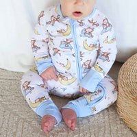 Monkey See, Monkey Snooze Convertible Zip Romper