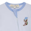 Boots and Cowboy Hat Zip Footie - Light Blue