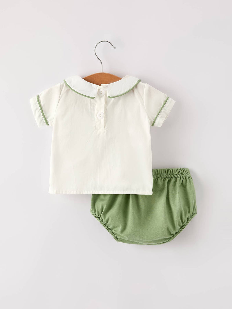 Pumpkin Applique Boys Bloomer Set