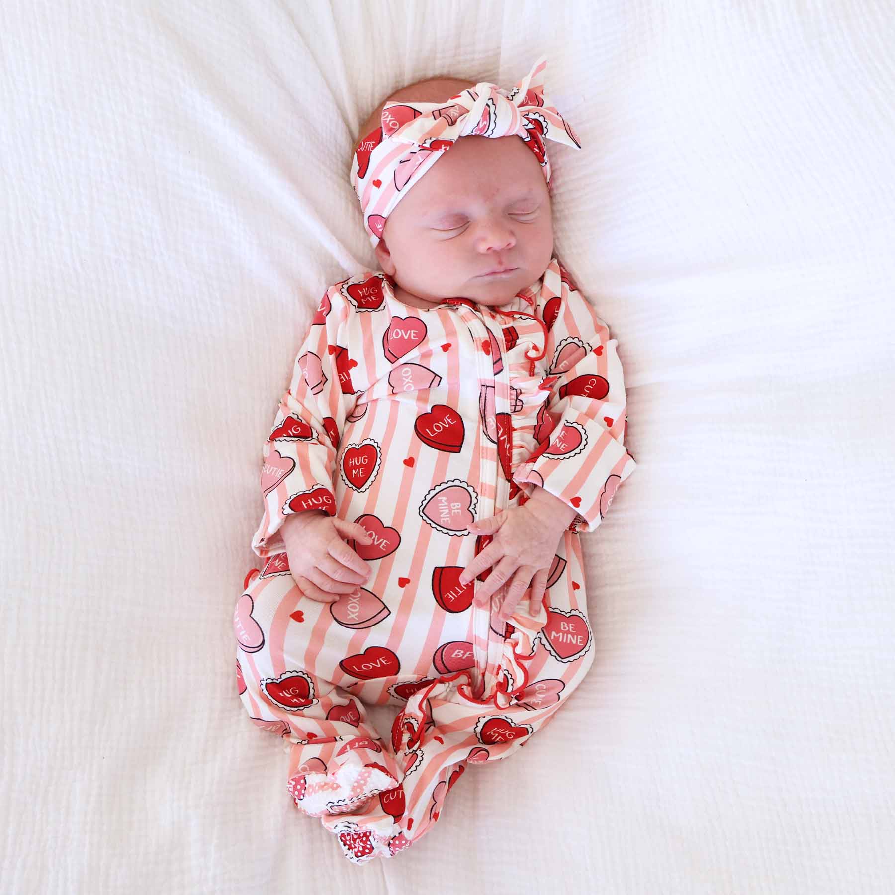 Sweet Like Candy Ruffle Zipper Footie | Pink