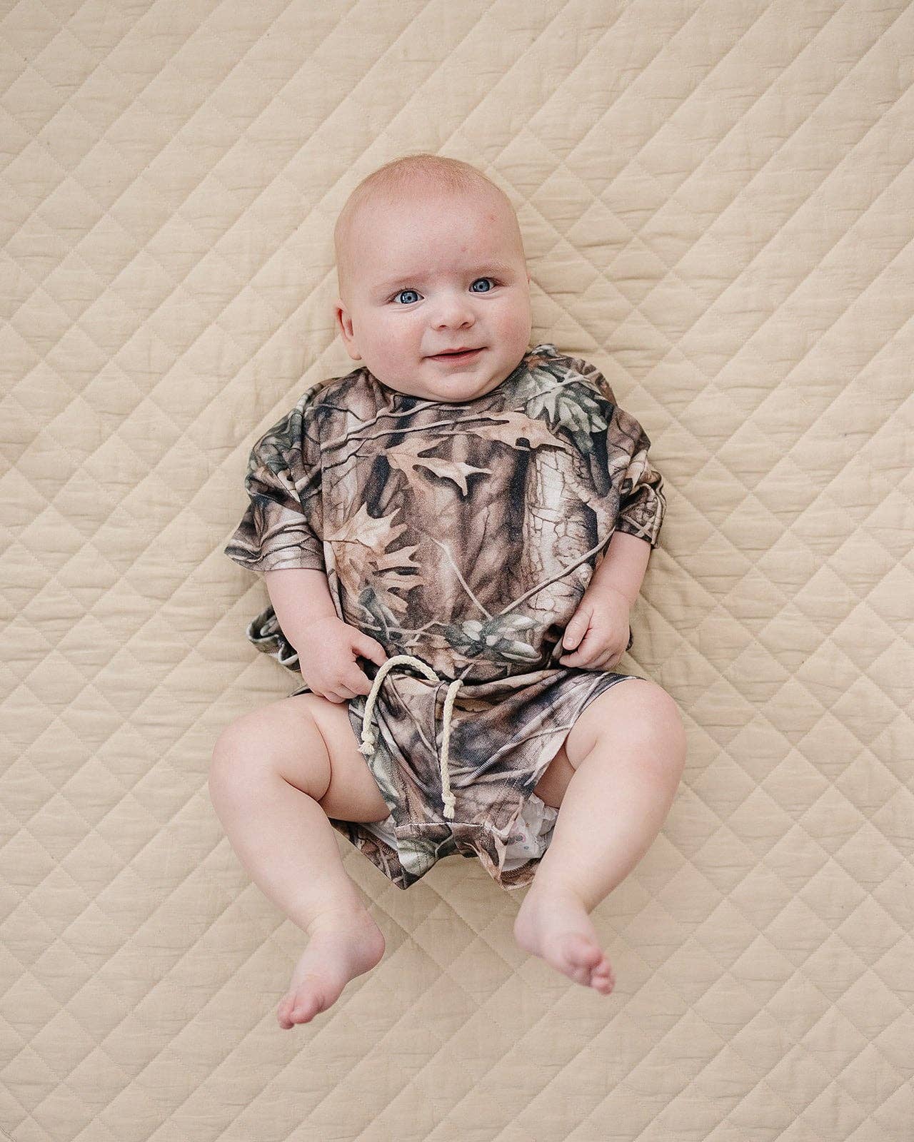 Brown Camo Slouchy Shorts Set