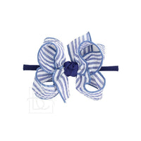 Nylon Headband w/Seersucker Bow