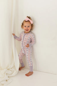 Purple Amelia Bow Zipper Sleeper
