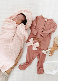Bath - Infant Hooded Towel - Blush