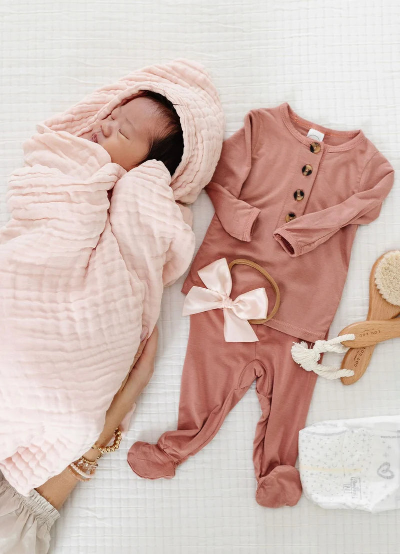 Bath - Infant Hooded Towel - Blush