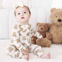 Beary Sweet Bamboo Waffle Convertible Zip Romper