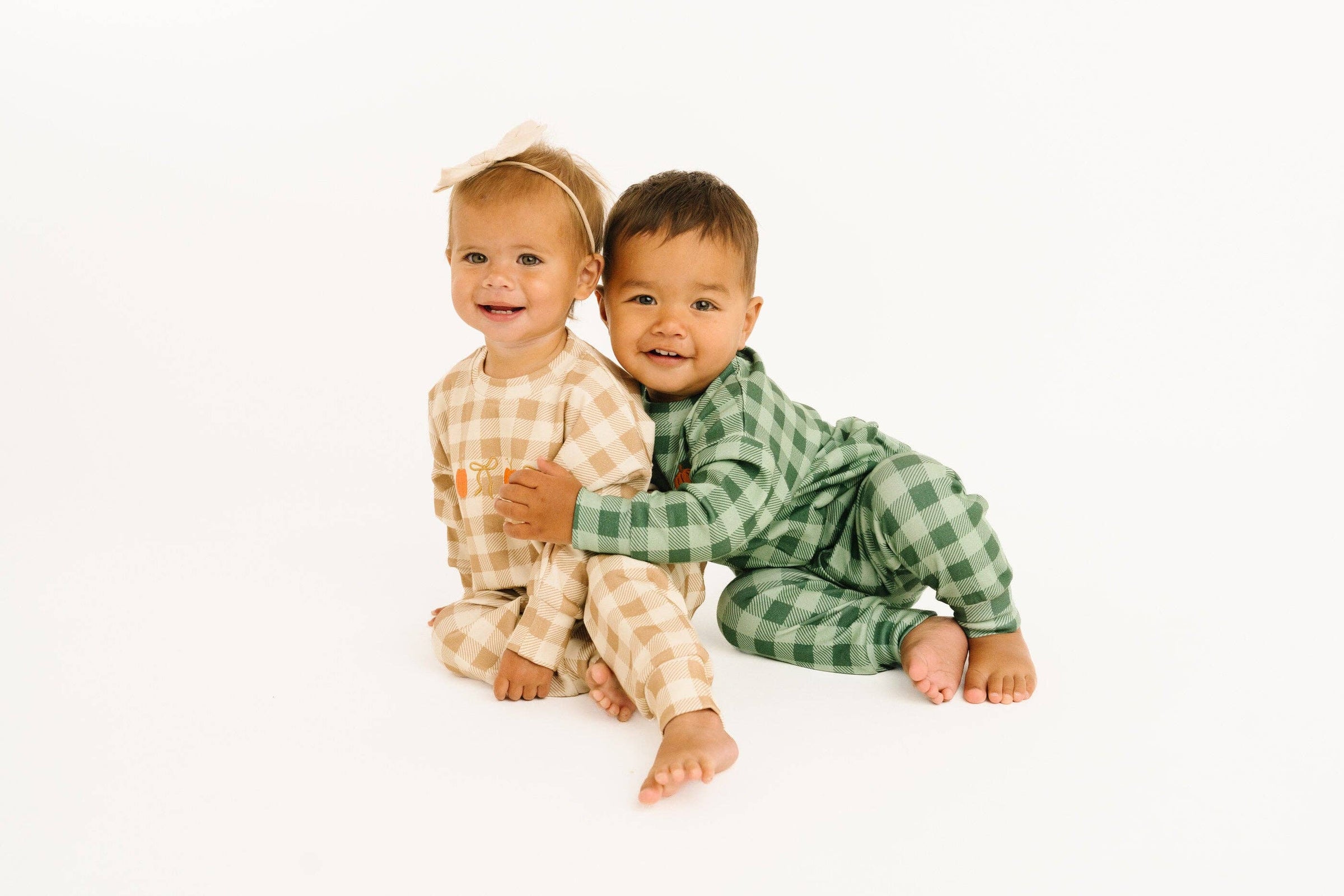 Pumpkin Season Bow Embroidered Crewneck Set