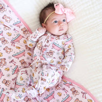 Bathtime Besties Ruffle Zipper Footie | Pink