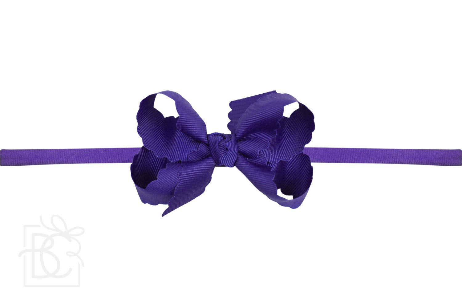 Nylon Headband w/ Scalloped Bow (Mult. Colors)