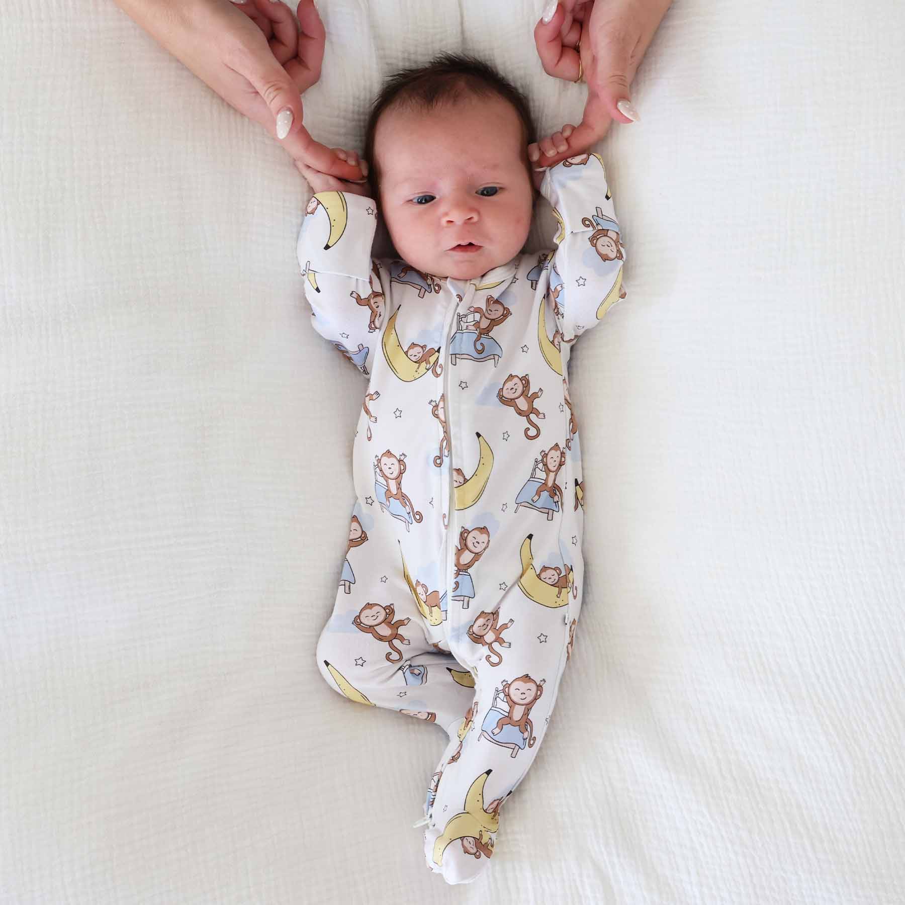 Monkey See, Monkey Snooze Zipper Footie