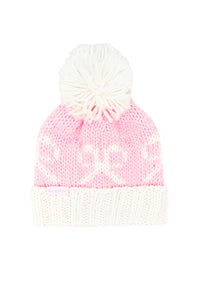 Bows Bobble Hat - Pink