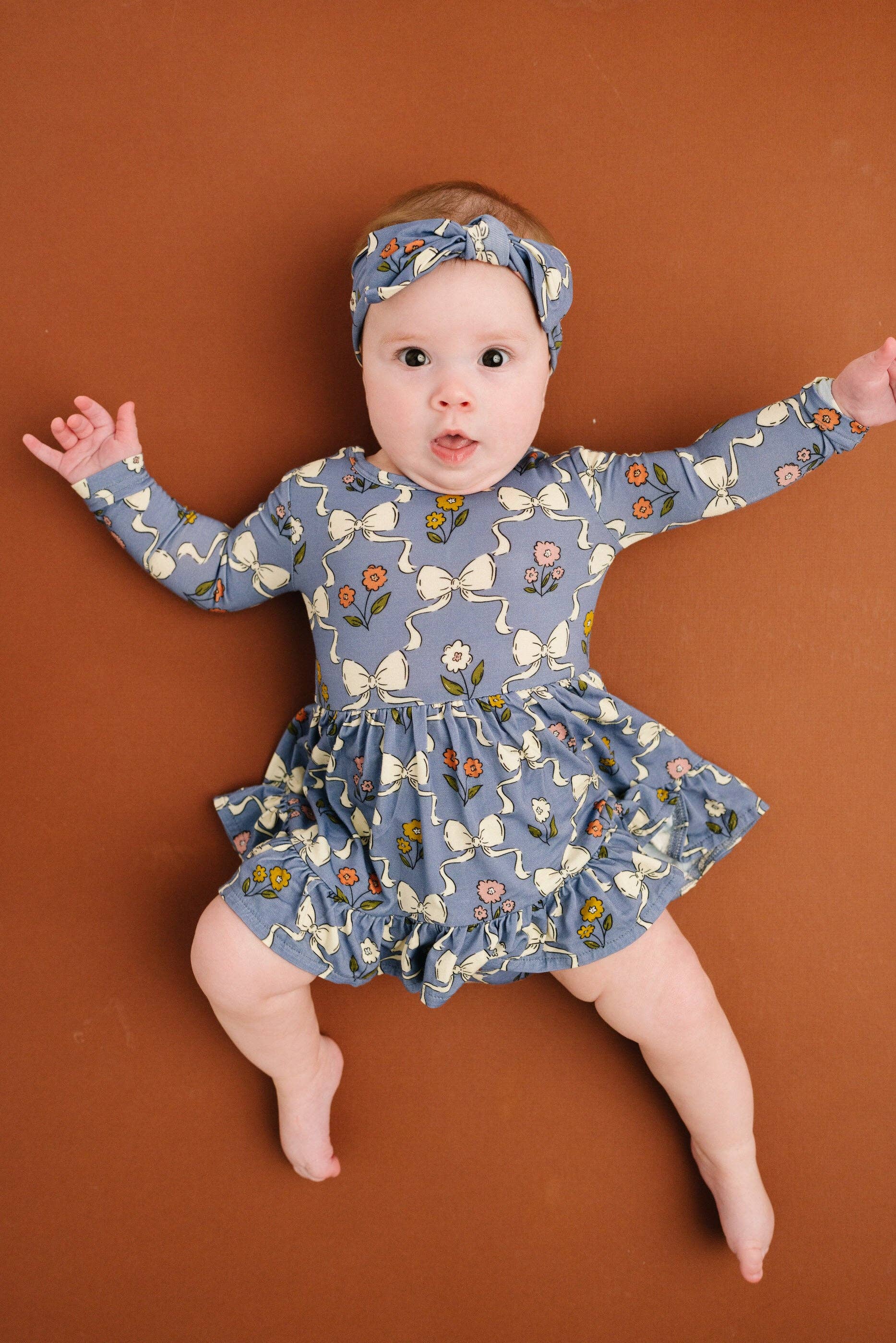 Bow Blooms Bodysuit Bamboo Dress