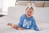 Blue Toile Applique Bow Sweatshirt