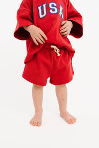 Red USA Embroidered Slouchy Set