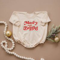 Merry & Bright Christmas Sweatshirt Romper