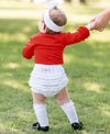 White Knit Rufflebutts Bloomer