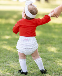 White Knit Rufflebutts Bloomer