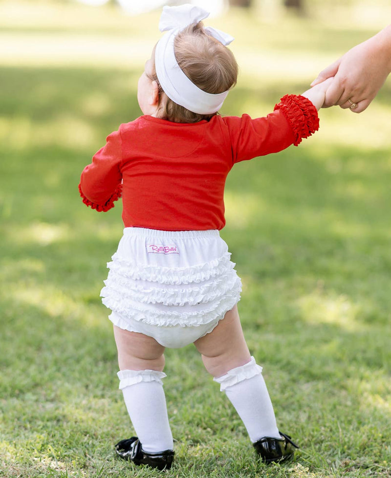 White Knit Rufflebutts Bloomer