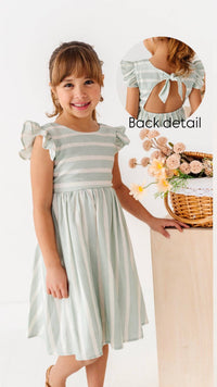 Mint Bay Stripes | TIE-BACK DRESS