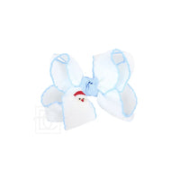 Embroidered Santa Crochet Edge Bows