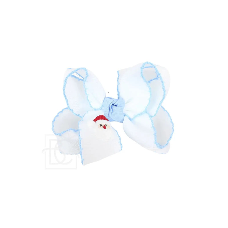 Embroidered Santa Crochet Edge Bows